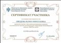 Сертификат участника конкурса КИПРо-2016